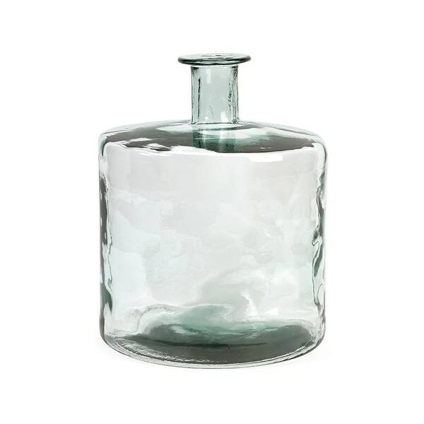 Unbranded Vettriano 18 in. Glass Decorative Vase in Clear