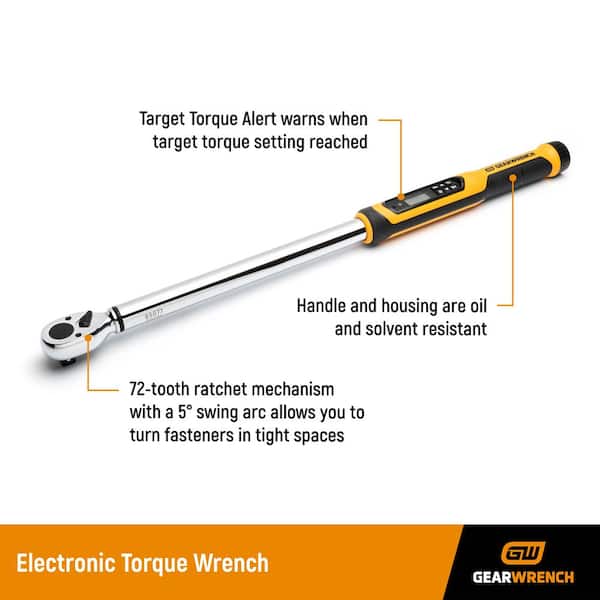 GEARWRENCH 1004423840 1/2 in. Drive 25-250 ft./lbs. Electronic Torque Wrench - 2
