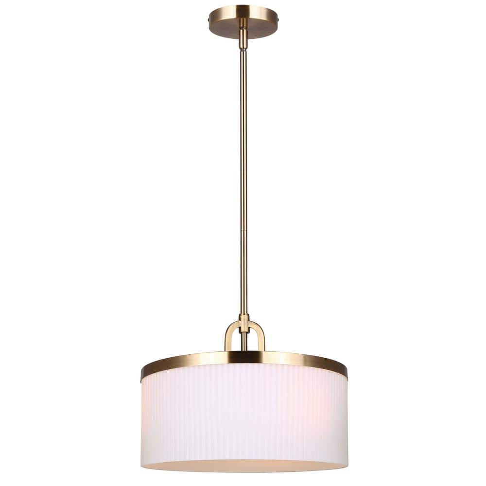 Kinslea 60-Watt 3-Light Gold Mid Century Modern Pendant with White Glass Shade price history on PriceWatchPro