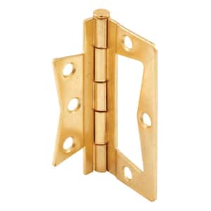 3 in. Brass Plated Steel Bi-Fold Door Non-Mortise Hinge (2-Pack)