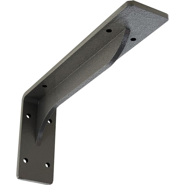 Ekena Millwork 2 in. x 4 3/4 in. x 10 in. Hammered Gray Embrey Steel Bracket