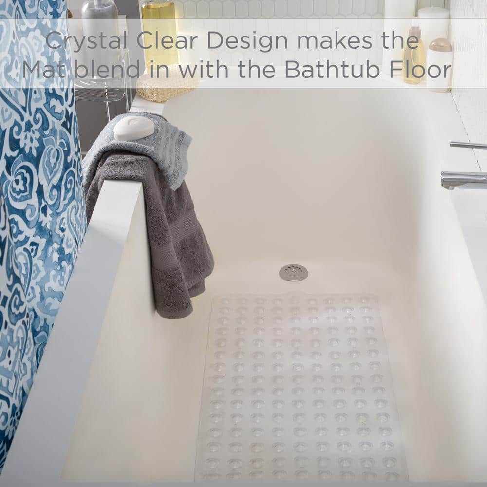 Clear Antimicrobial Non-Slip PVC Shower Mat