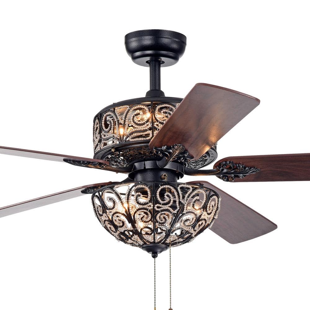 Warehouse of Tiffany Tisaphon 52 in. Indoor Black Finish Pull