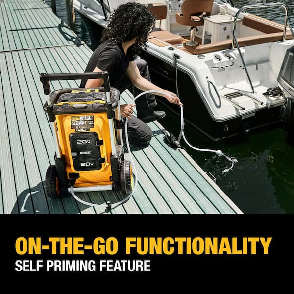 DEWALT - 20V MAX 1600 PSI 1.2 GPM Cold Water Cordless Pressure Washer Kit with (2) FLEXVOLT 12 Ah Batteries and (2) Chargers