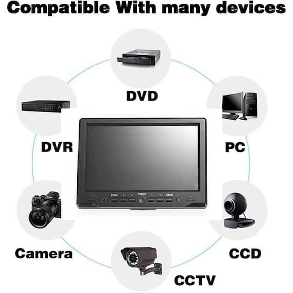 Adrinfly 7 in. HDMI VGA Monitor with IPS Display, 1080P, 60Hz