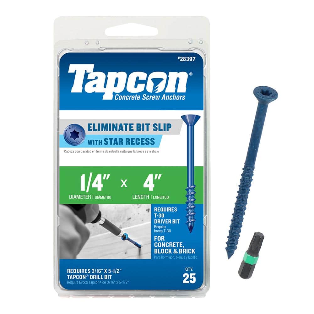 1/4 in. x 4 in. Star Flat-Head Concrete Anchors (25-Piece) price history on PriceWatchPro