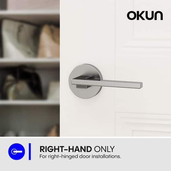 Okun Dune Metal Brushed Nickel Dummy Door Handle with Round