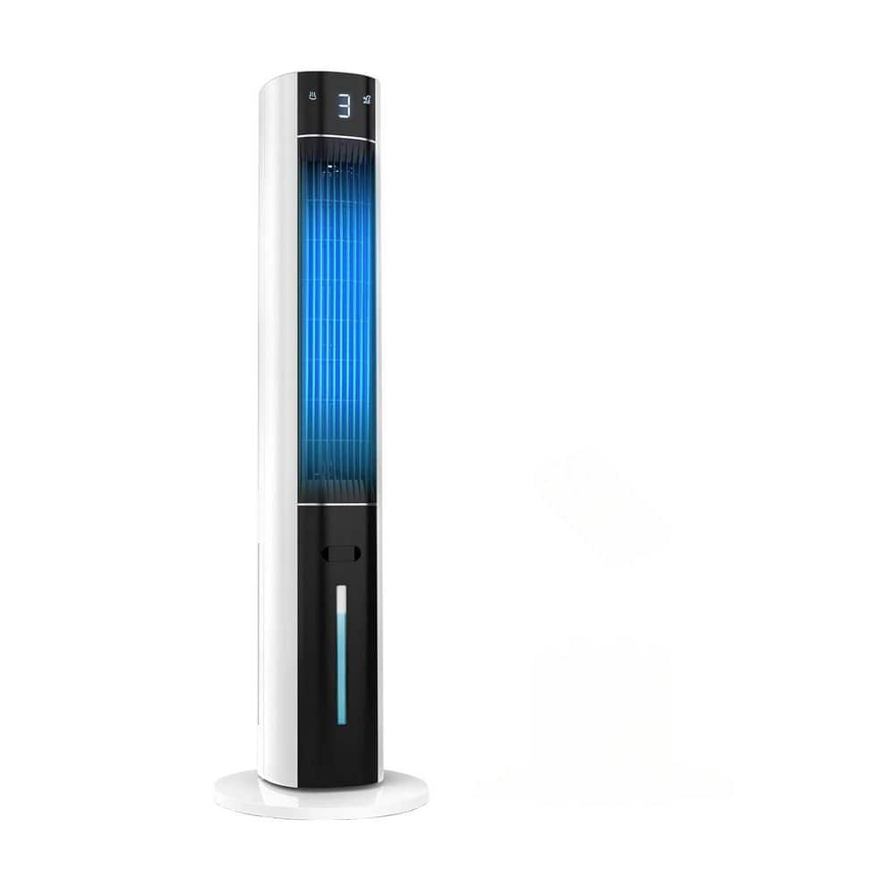 12 Hours 3-Speed Air Cooler 38 in. Swamp Cooling Tower Fan with 3L Water Tank, Ice Packs, Remote Control, White price history on PriceWatchPro