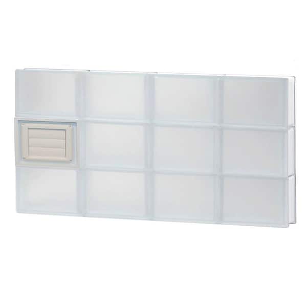 Clearly Secure 31 in. x 17.25 in. x 3.125 in. Frameless Frosted Glass Block Window with Dryer Vent