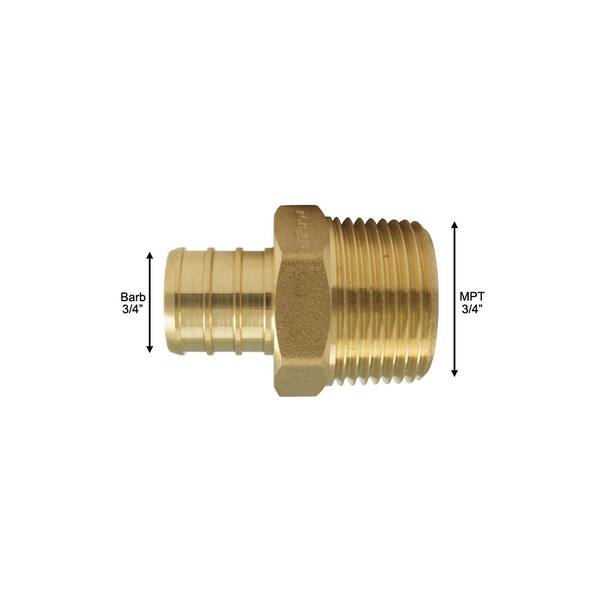 R434 Series Brass Plug Adaptor – 3/8-16 SAE Female To 1/2 NPT Male Pipe Fitting