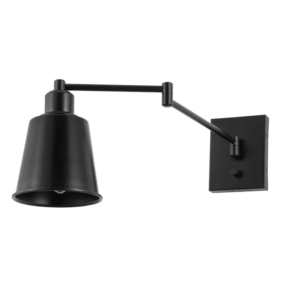 Cary 5.75" Black Iron Swing Arm LED Wall Sconce