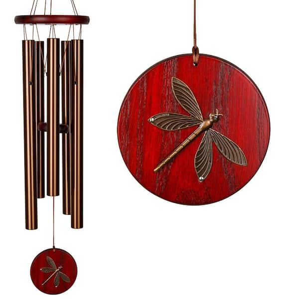 WOODSTOCK CHIMES Signature Collection, Woodstock Habitats Chime, 26 in. Bronze Dragonfly Wind Chime HCBRD