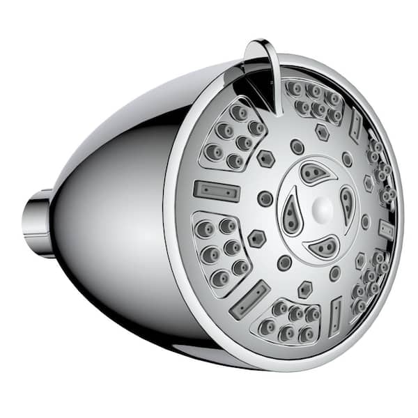 Lukvuzo 8-Spray Patterns with GPM 3.5 in. Wall Mount Rain Fixed Shower Head in Chrome