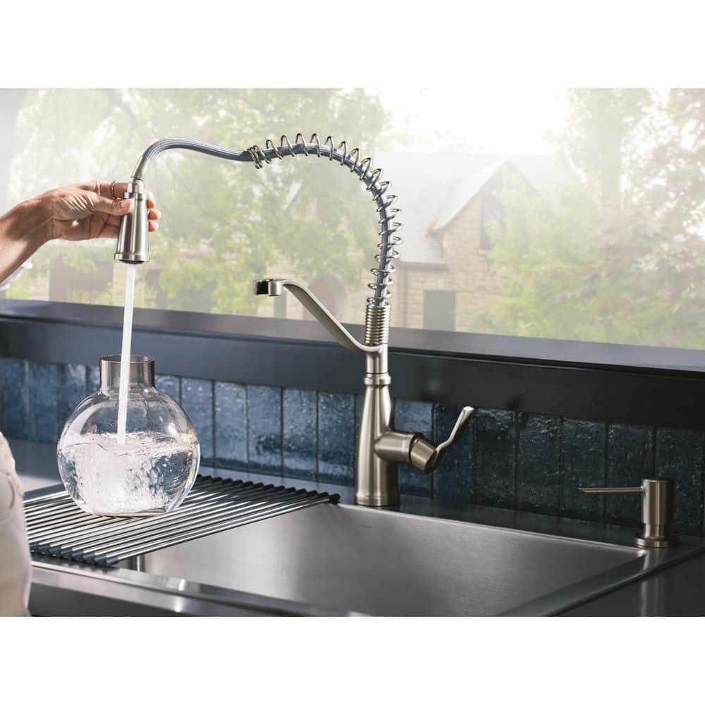 Stainless Steel Single Handle Spring Pulldown Kitchen Faucet