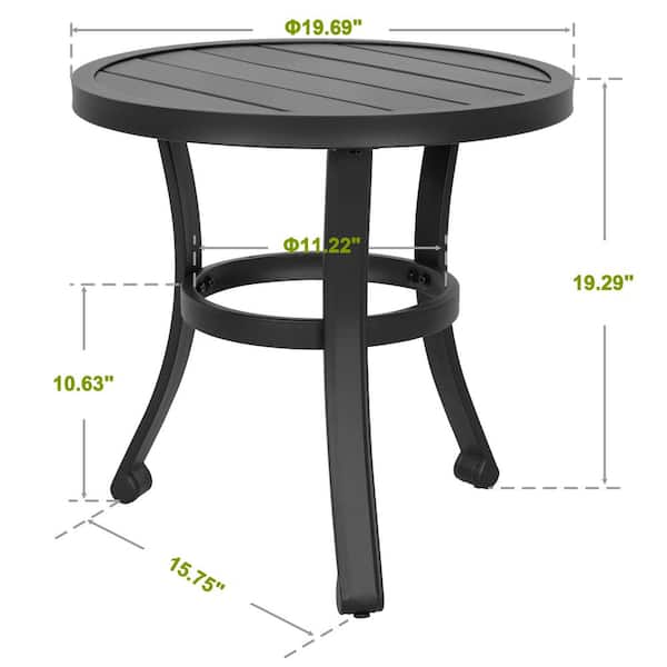 Black Metal Outdoor Bistro Coffee Table