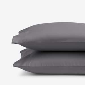 Company Cotton Stone Gray Solid 300-Thread Count Wrinkle-Free Sateen Standard Pillowcase (Set of 2)