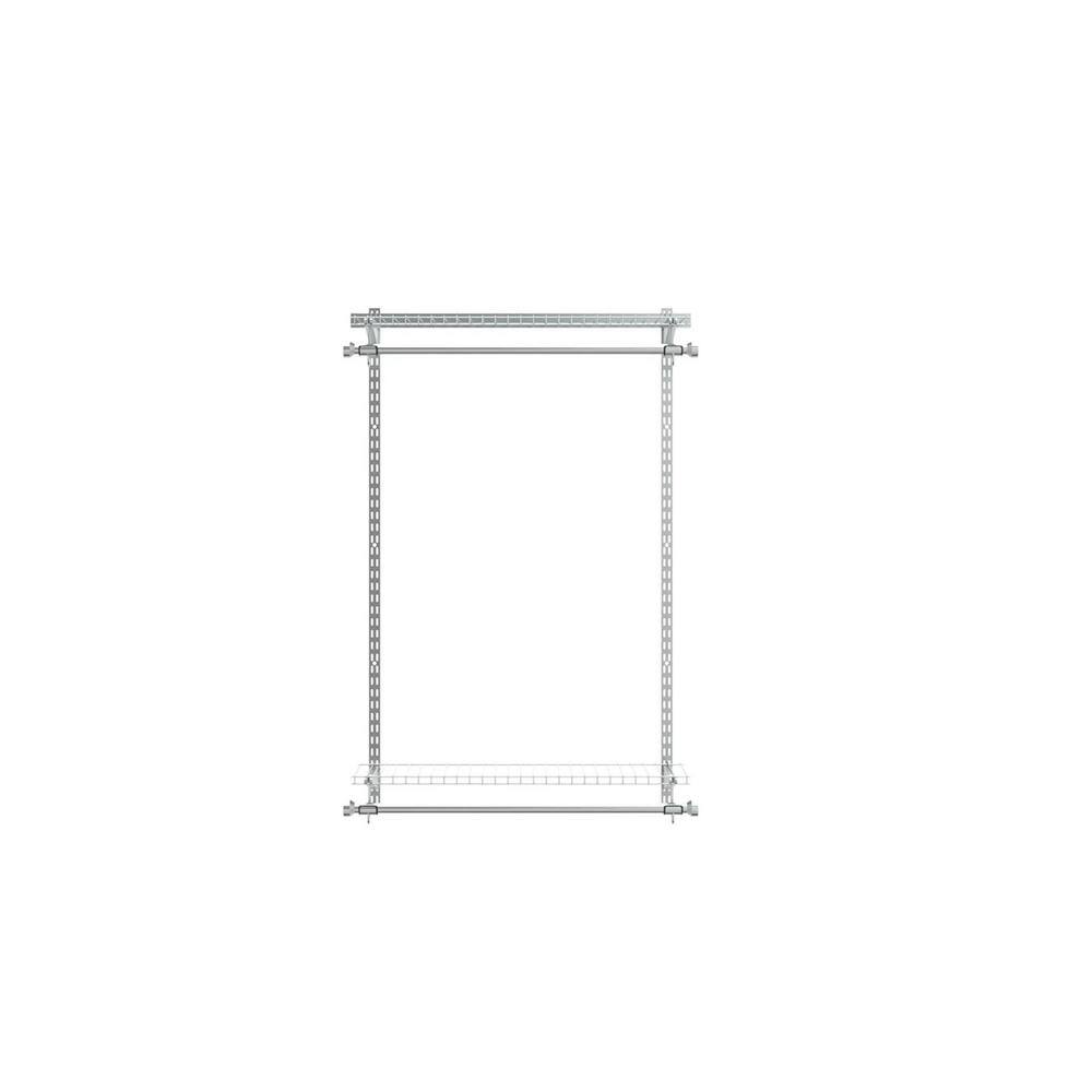 Rubbermaid 4.5 in. W Titanium Space Add-On Shelving Wire Closet System and  Hanging Clothes Kit FG3H9200TITNM - The Home Depot