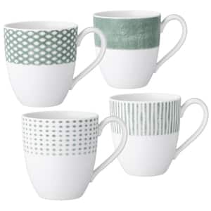 Green Hammock 15 fl. oz. (Green) Porcelain Assorted Mugs, (Set of 4)
