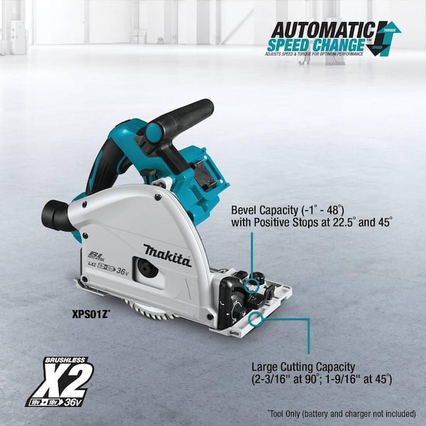 Makita XPS01Z 18V X2 LXT Lithium-Ion (36V) Brushless Cordless 6-1/2 in. Plunge Circular Saw (Tool Only) with 55T Carbide Blade - 3