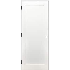 24in. x 80in. Shaker Unfinished 1-Panel Solid Core Primed Pine Wood Reversible Single Prehung Interior Door
