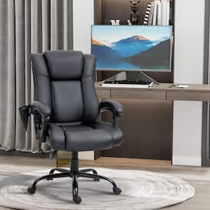 Black PU Leather Massage Chair with Armrest and Remote