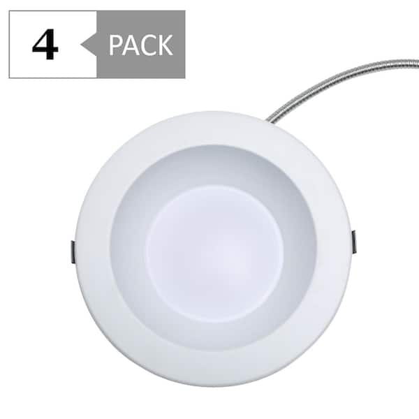 Simply Conserve 6 in. Selectable CCT and Selectable Wattage Integrated LED Recessed CEC Compliant Commercial Downlight (4-Pack)