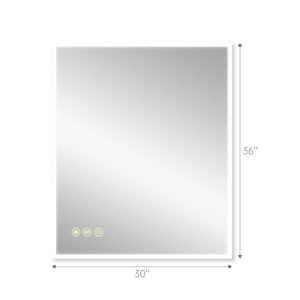 30 in. W x 36 in. H Rectangular Frameless Anti-Fog Wall Mounted LED Light Bathroom Vanity Mirror in Silver