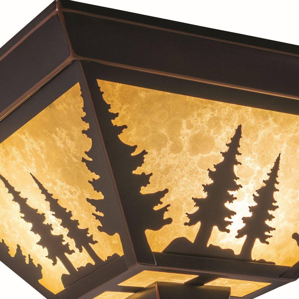 Yosemite Burnished Bronze Rustic Tree Flush Mount Light