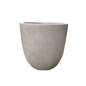 17 in. Tall Weathered Concrete Lightweight Durable Modern Round Outdoor Planter