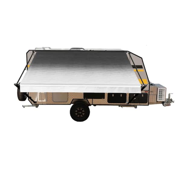 ALEKO Retractable RV/Patio Awning - 12 x 8 ft. - Black Frame - Black Fade Fabric
