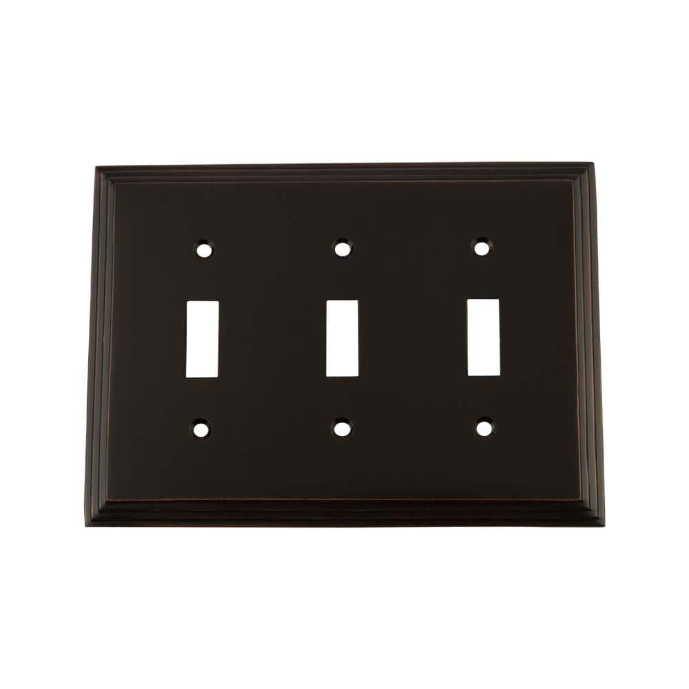 Nostalgic Warehouse Bronze 3-Gang 3-Toggle Wall Plate (1-Pack) 719664 ...