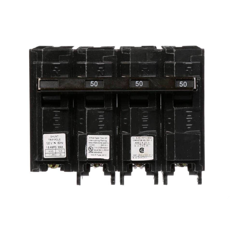 50 Amp Three-Pole Type QP Circuit Breaker with 120-Volt Shunt Trip price history on PriceWatchPro