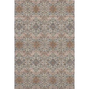 Mayfield Premium Machine Washable Abstract AMF2477 Beige 5 ft. x 7 ft. 6 in. Area Rug