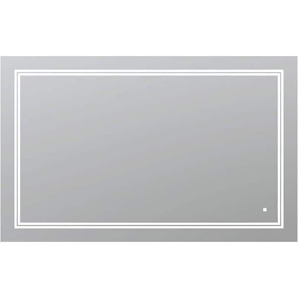 SOHO 48 in. W x 30 in. H Frameless Rectangular LED Light Bathroom Vanity Mirror in Silver