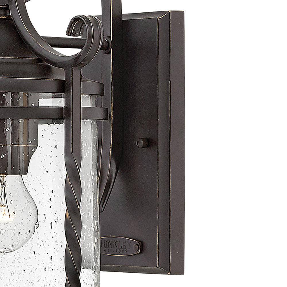 Olde Black Clear Seedy Glass Outdoor Wall Lantern