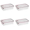 Sterilite 16 Cup Rectangle UltraSeal Food Storage Container, Red (8-Pack)