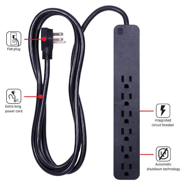 Cordinate ADAPT 6-Outlet 8ft. Braided Extension Cord With Surge