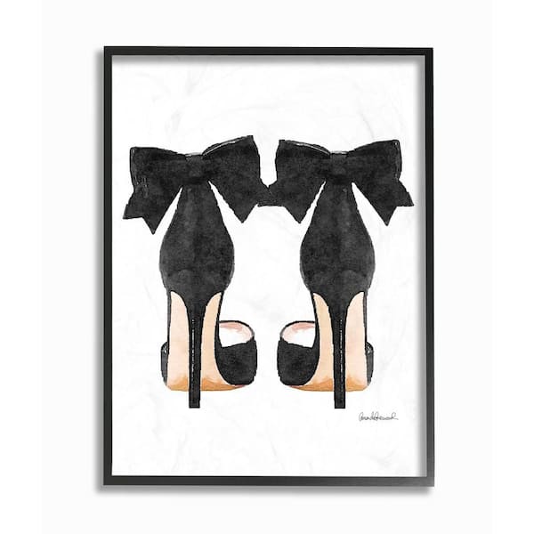 Stupell Industries "Glam Pumps Heels With Black Bow" by Amanda Greenwood Framed Wall Art