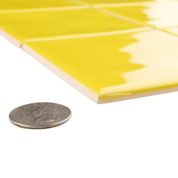 Lemonrice　1113 Merola Tile Twist Square Yellow Lemon 11-3/4 in. x 11-3/4 in