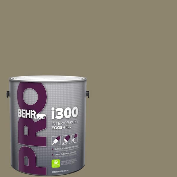 BEHR PRO 1 gal. #ECC-55-3 Olive Sprig Eggshell Interior Paint