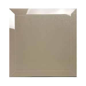 Frosted Elegance Square 8 in. x 8 in. Beveled Glossy Cream Glass Wall Tile (16 sq. ft./Case)