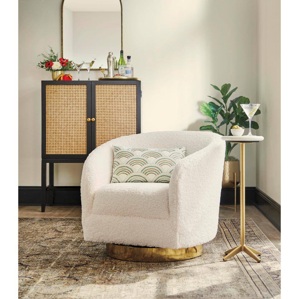 Beige Geometric Art Deco Rectangular Accent Pillow