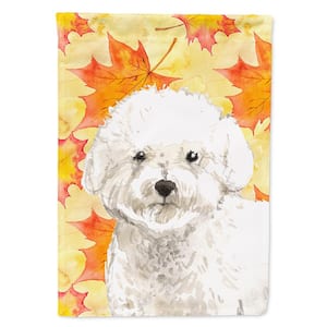 11 in. x 15-1/2 in. Polyester Fall Leaves Bichon Frise 2-Sided 2-Ply Garden Flag