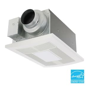 WhisperWarm DC 50-80-110 CFM Ceiling Exhaust Fan with LED Light/Night Light and Heater