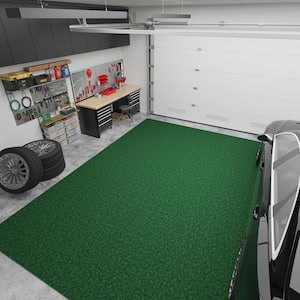 Lifesaver Non-Slip Rubberback Indoor/Outdoor Long Hallway Runner Rug 6 ft. 6 in. x 7 ft. Green Polyester Garage Flooring