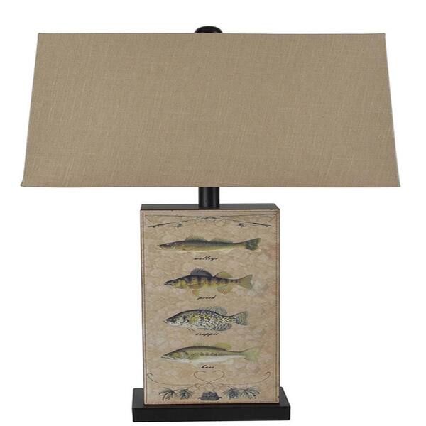 Santa's Workshop 28 in. Leather Fish Table Lamp