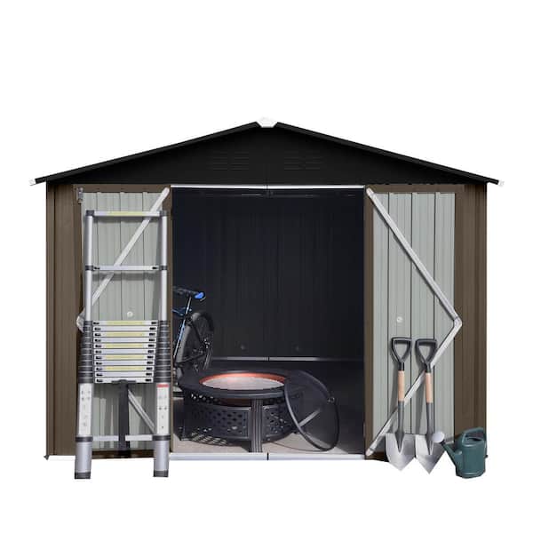 JimsMaison Installed 10 ft. W x 8 ft. D Metal Shed with Double Door (80 sq. ft.)
