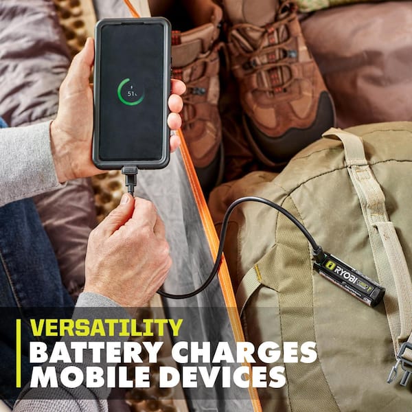RYOBI - USB Lithium Cordless Bluetooth Charging Speaker Kit with 2.0 Ah Battery and Charging Cable