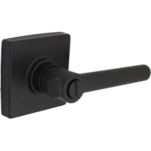 Highland Matte Black Bed and Bath Door Handle with Square Rose