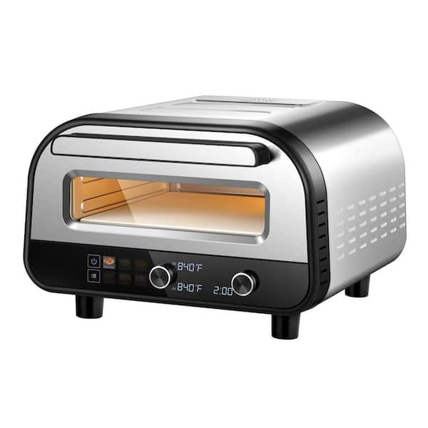 12 in. Electric Pizza Oven with 6-Touchscreen Presets, 1700W 840°F Power Heat, 1-30 min Timer, with Pizza Stone and Peel